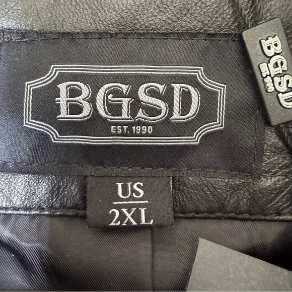 BGSD Men's Black Genuine Leather Blazer Jacket Size 2XL NWT - Picture 5 of 10